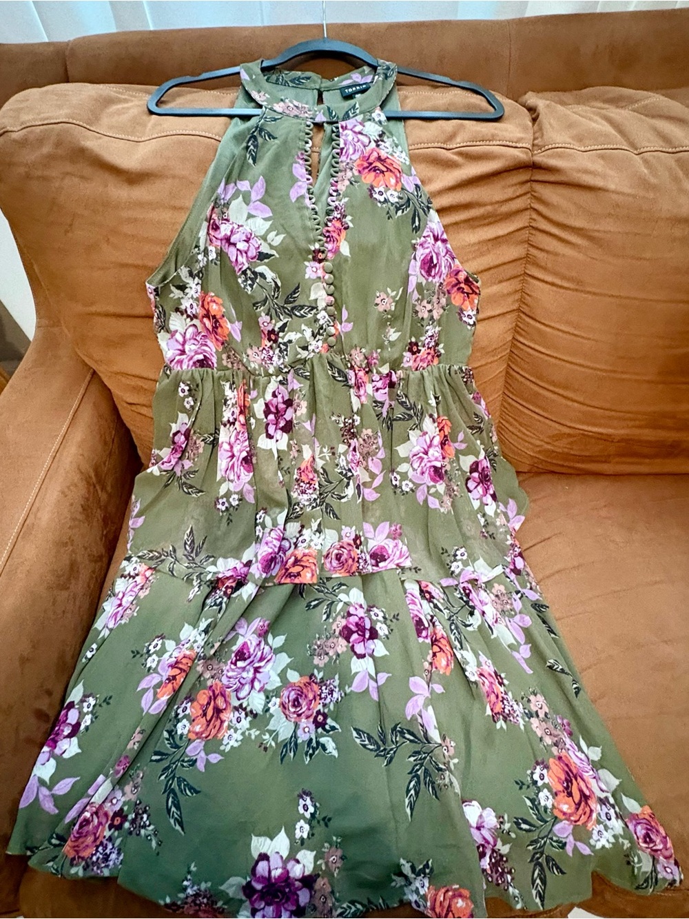 Torrid Floral Halter Maxi Dress - Olive Green & Boho Romantic Vibe
